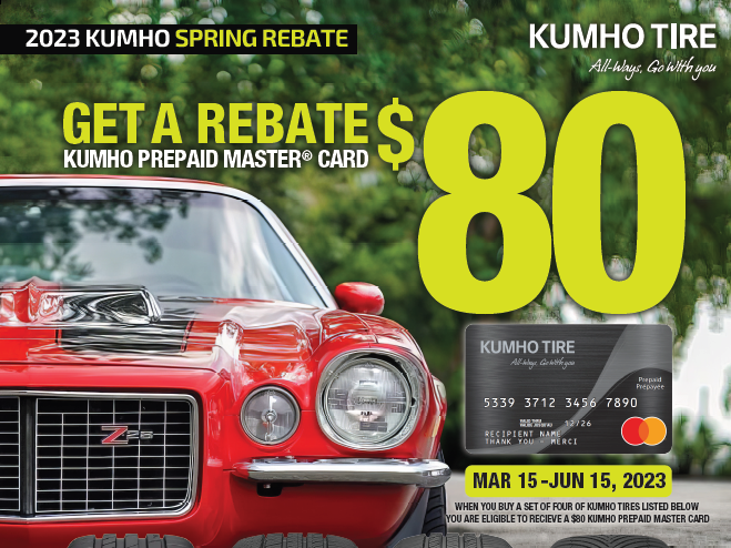 Kumho Tires Spring Rebate 2023 3 15 6 15